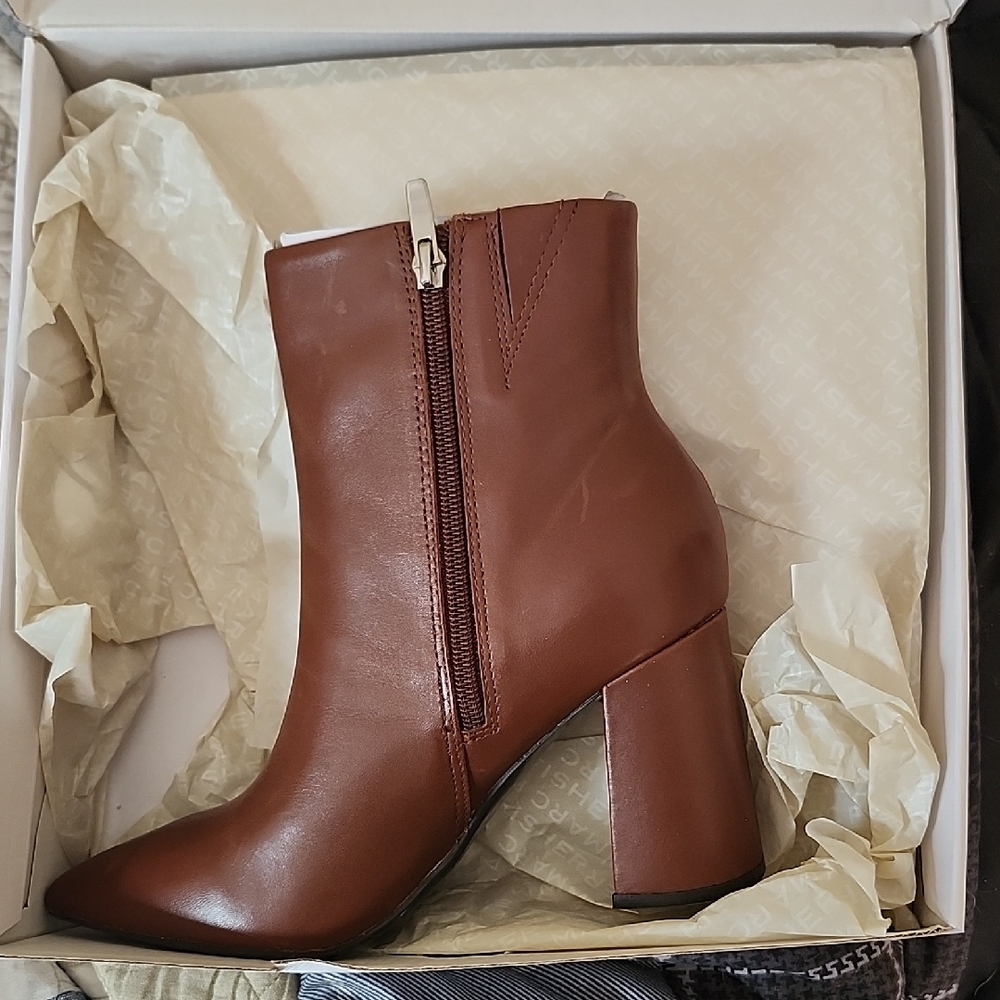 Marc Fisher Chestnut Heeled Boots